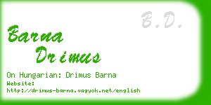 barna drimus business card